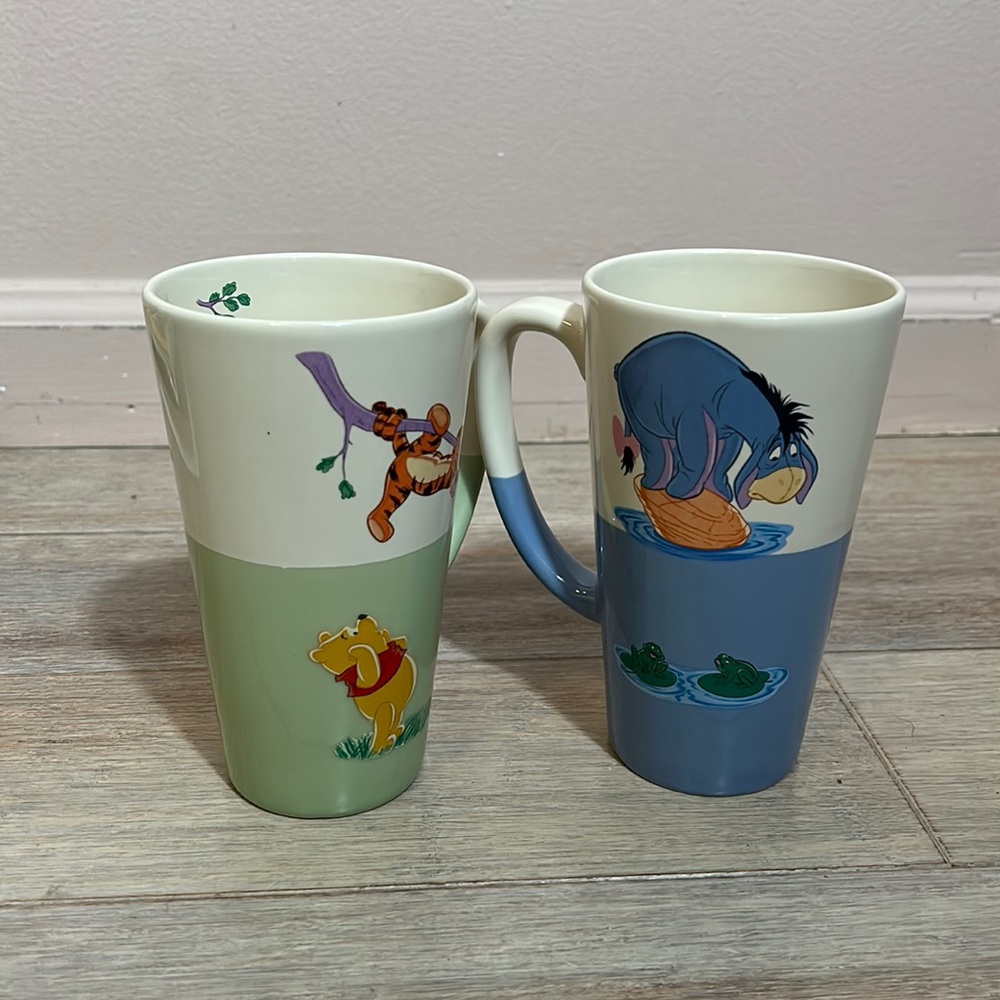 Disney Eeyore and Piglet Large Mugs- set of 2